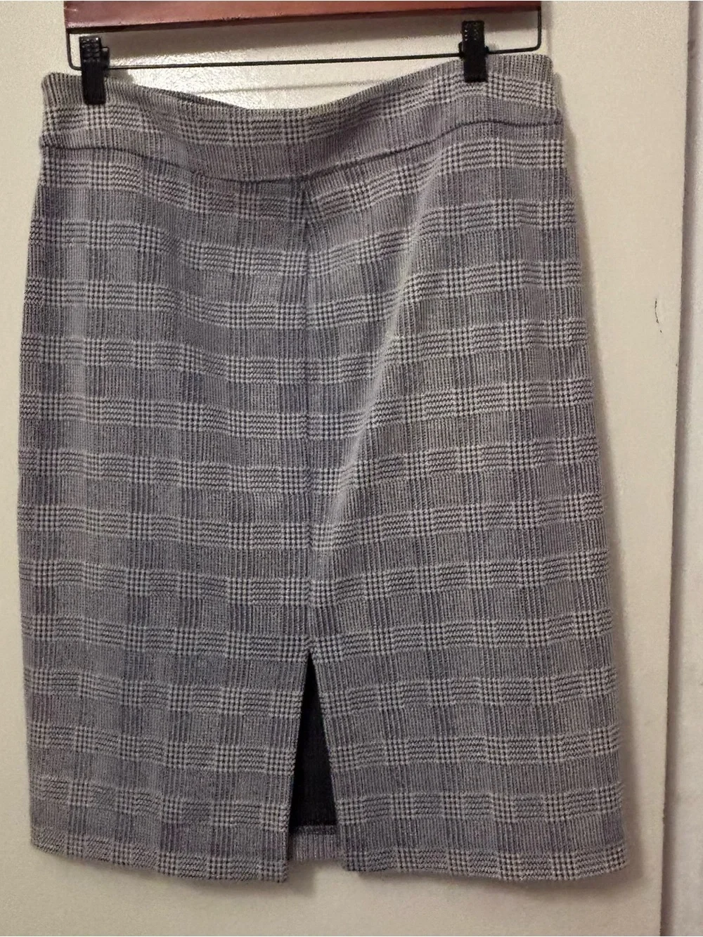 Michael Kors Gray Plaid Pencil Skirt with Gold Zippers